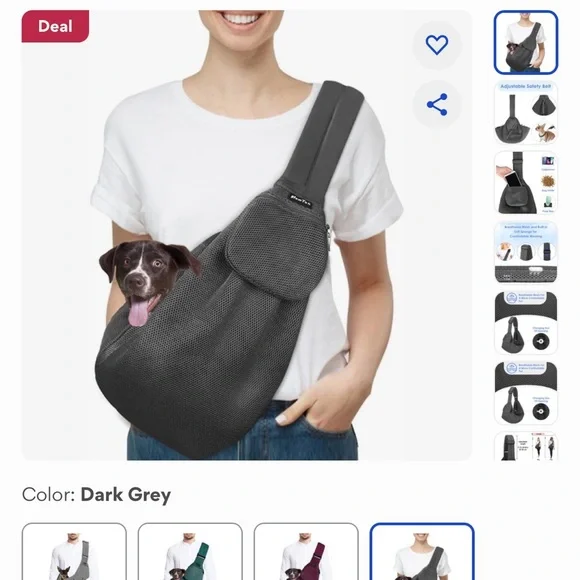 Gray Pet Sling Carrier - Picture 8 of 9